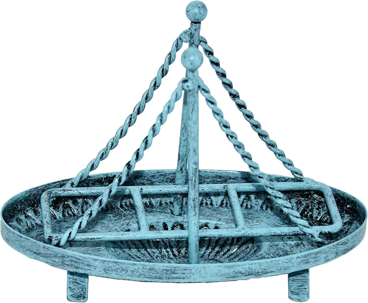 Metal Sailboat Shaped Napkin Holder / Turquoise