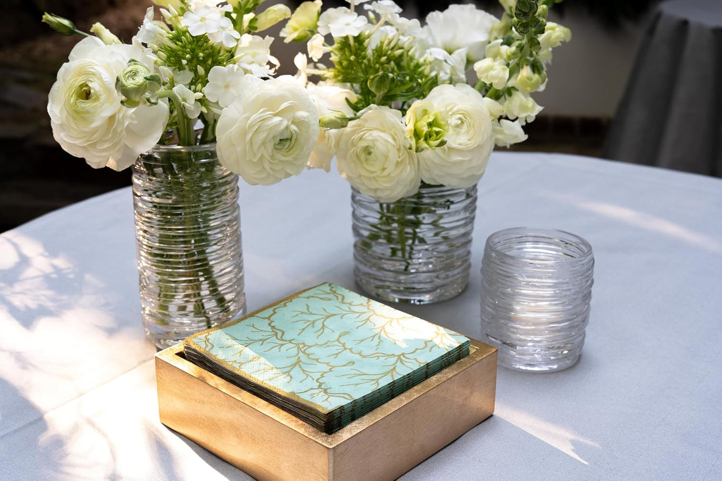 Lacquer Napkin Holder / Cocktail / Gold / 5 x 5