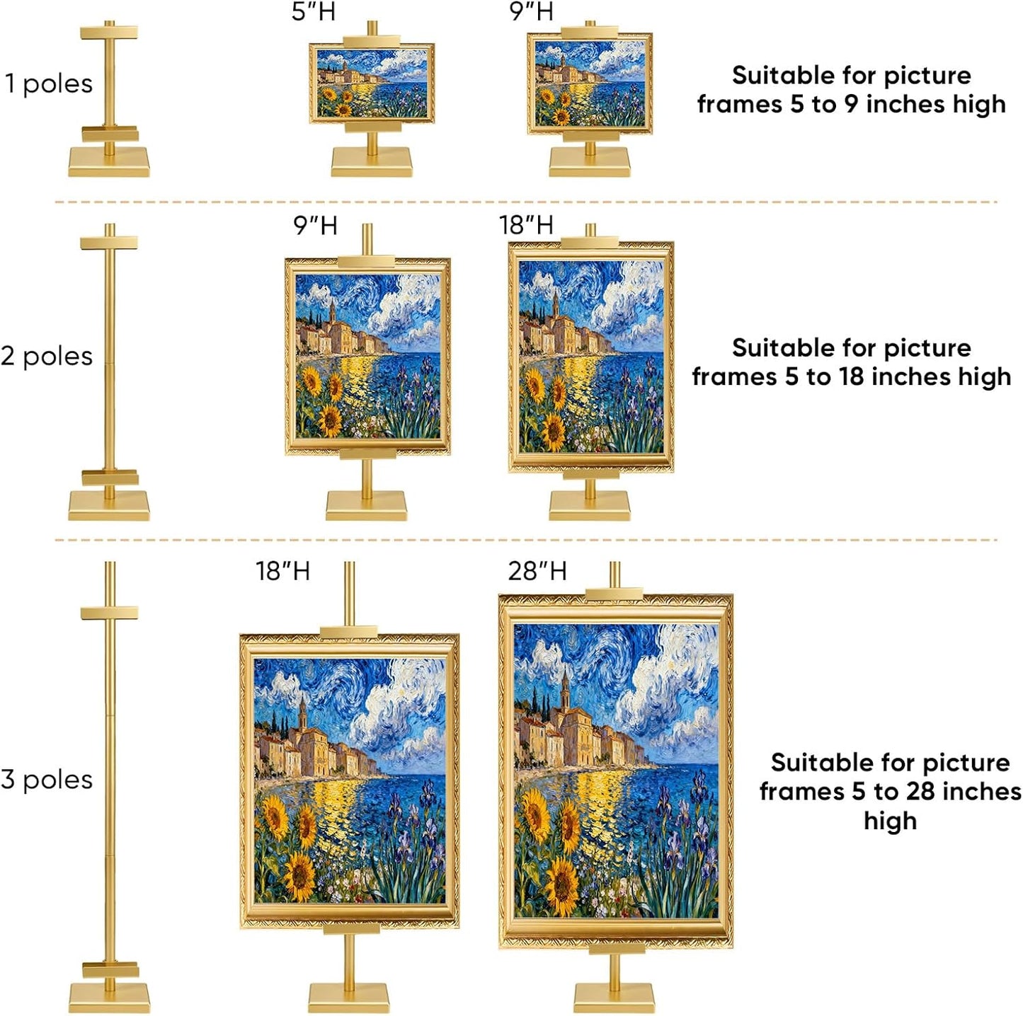 Rechargeable 13RGB Poster Light / Gold