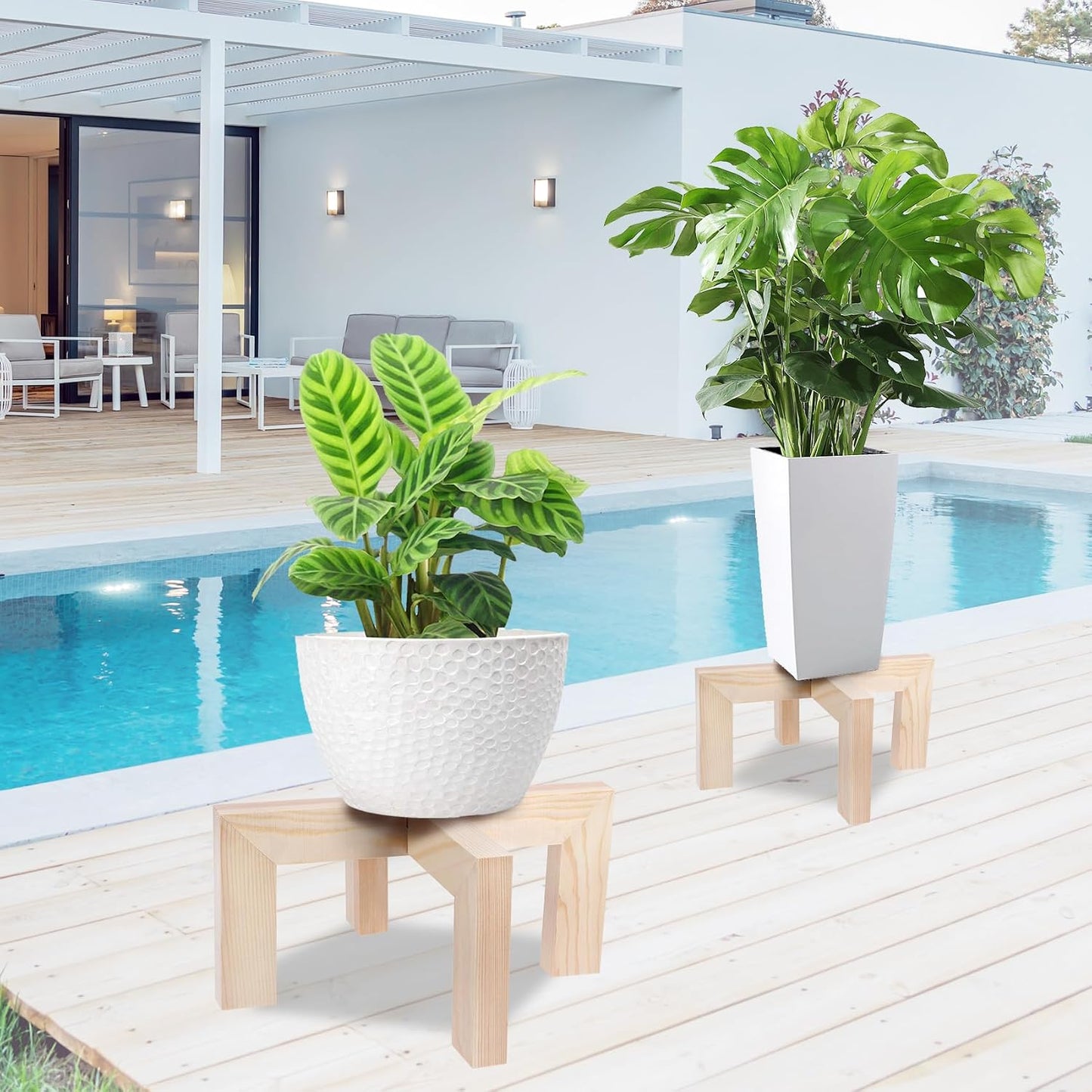 Indoor/Outdoor Wood Plant Holder / Nature / Fit 5-15inch Pots / 15 Inch