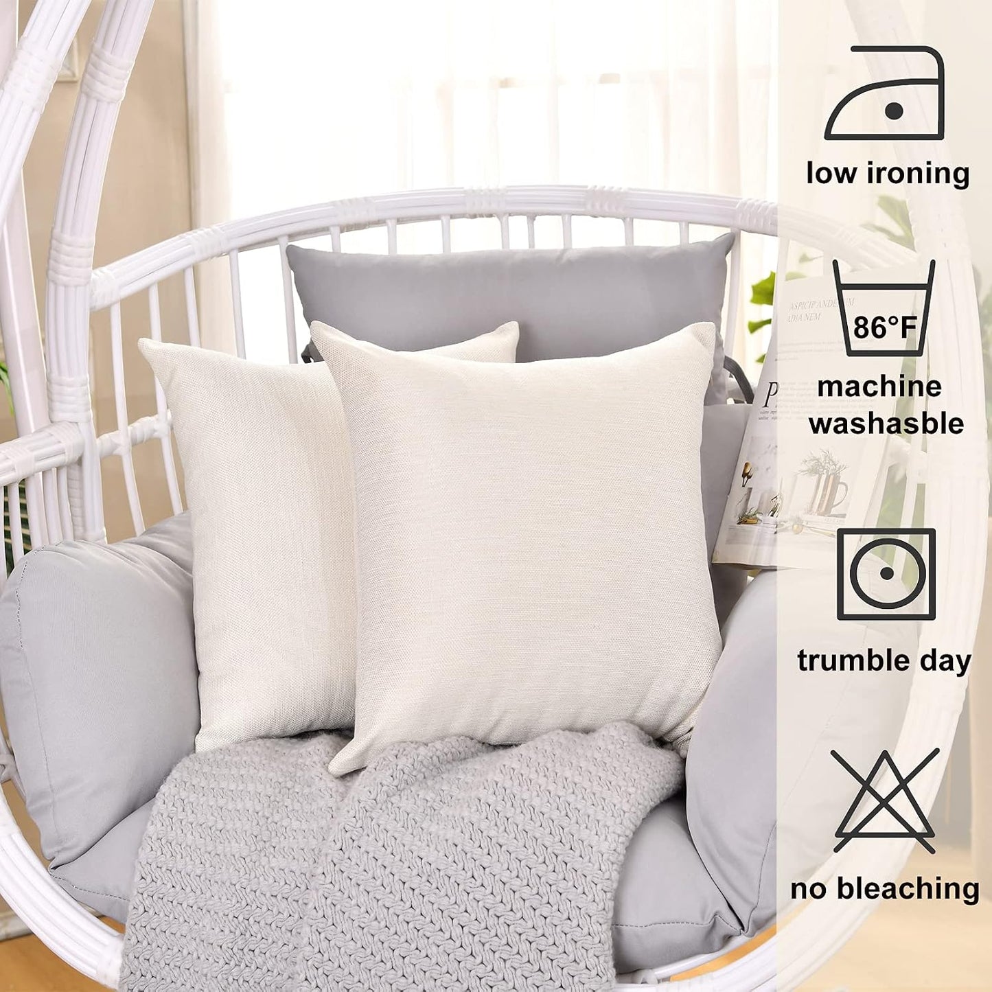 Throw Pillow Covers Bulk Linen Blank Couch Cushion Pillow Case for Vinyl Sublimation HTV Ironing