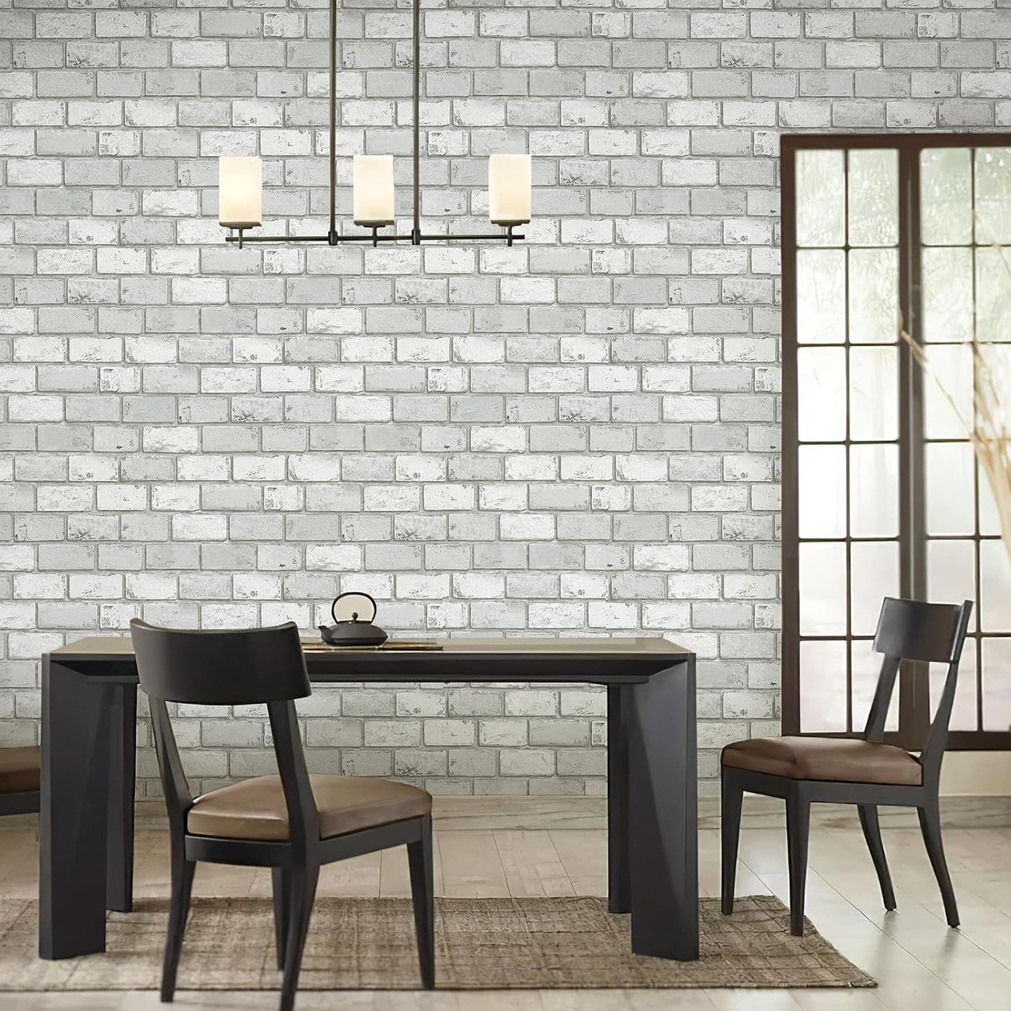 Removable Vintage Self Adhesive Wallpaper Renter Friendly Textured Stick / 17.3 x 400 / Gray