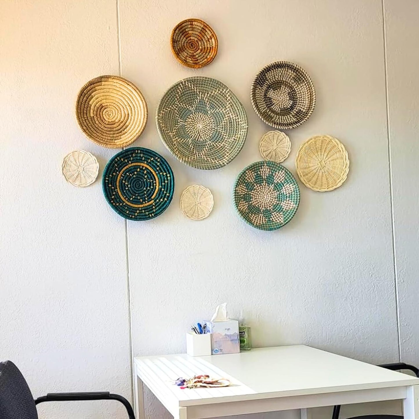 Boho Baskets / Wicker Basket Wall Decor / Natural