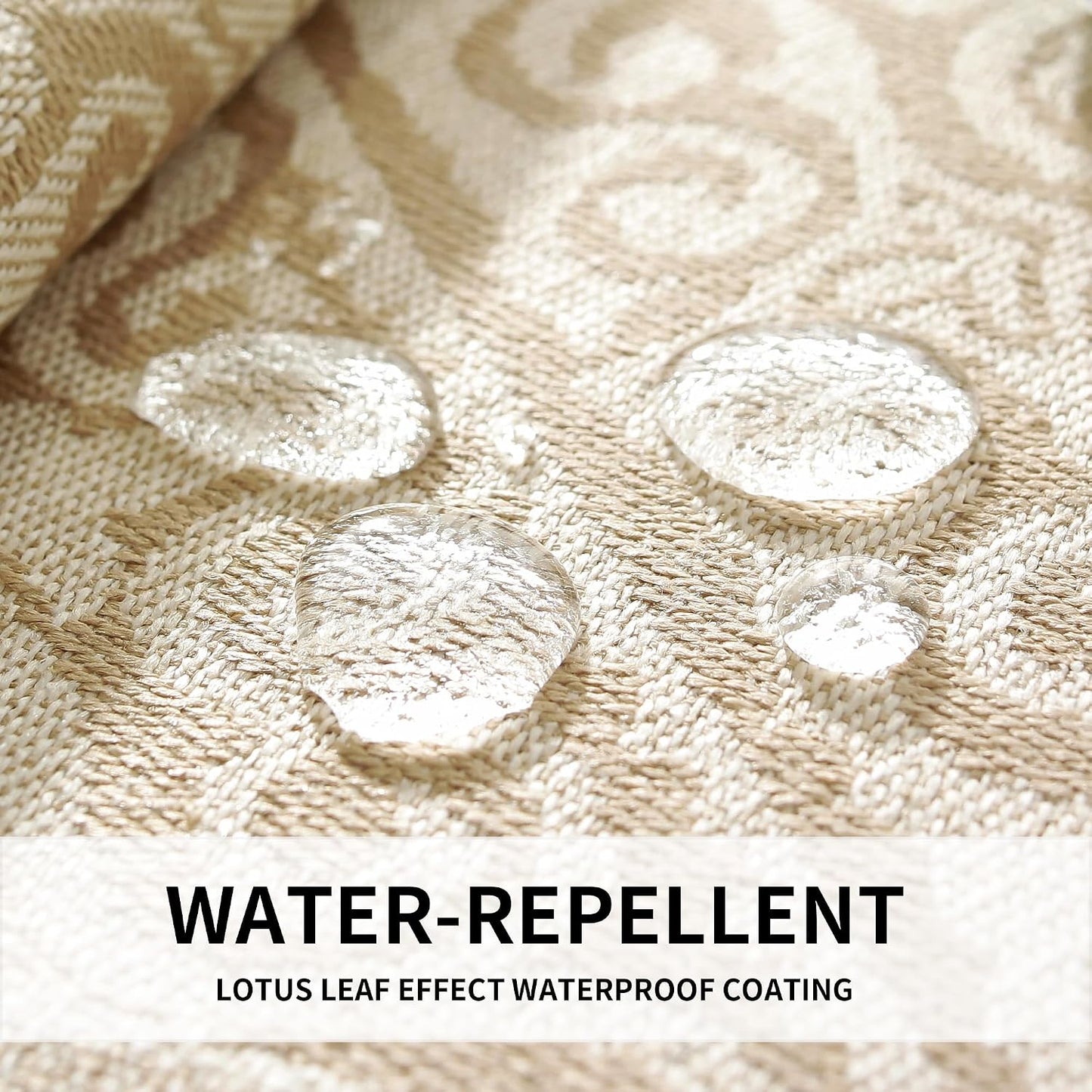 Linen Textured Tablecloth for Rectangle Tables | Heavy Duty Spillproof & Water Resistant Woven Table Cover for