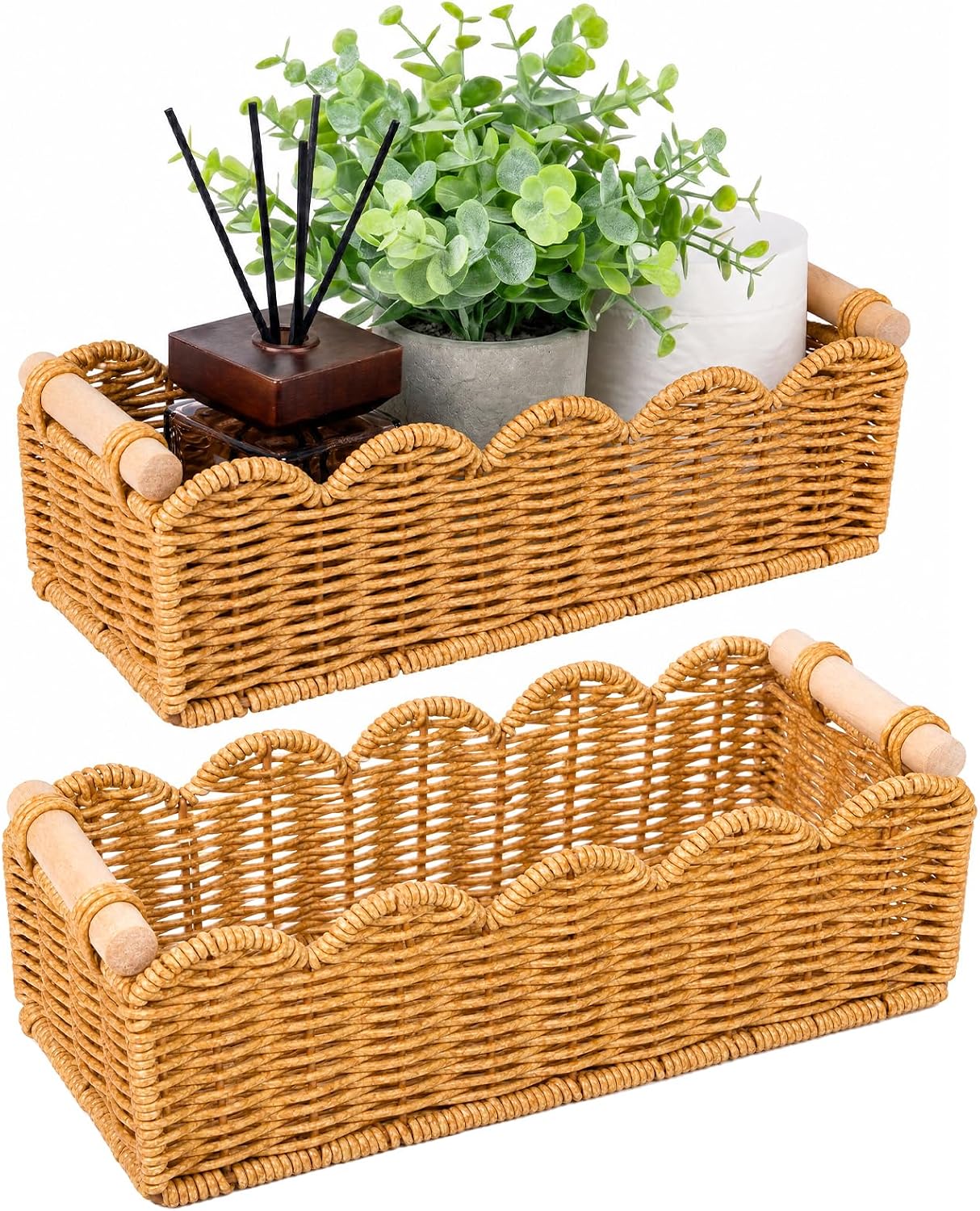 Scalloped Decorative Basket / Set of 2