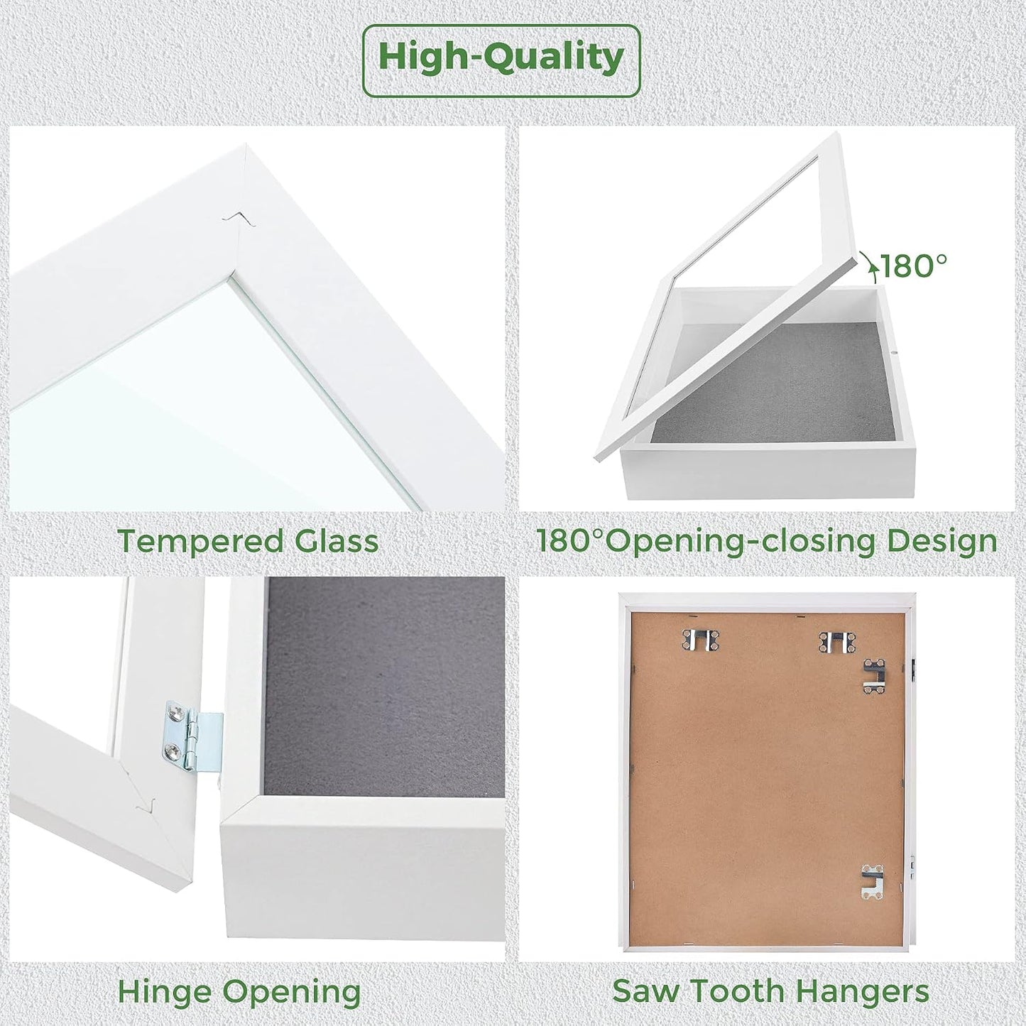 Frametory 11x14 Shadow Box Frame Display Case, 2-inch Depth (White) | Strengthened Glass Cover, Display Box for Wall