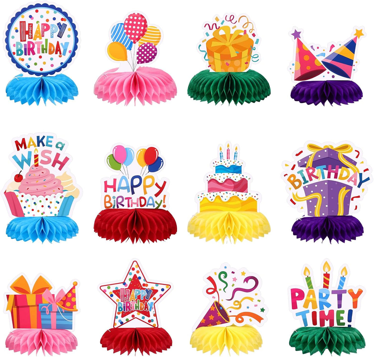 NatNarr Birthday Table Decorations Happy Birthday Honeycomb Centerpieces
