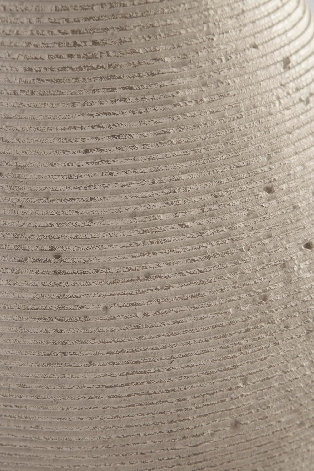 Hannela " Modern Distressed Polyresin Vase / 12 Inch / Tan