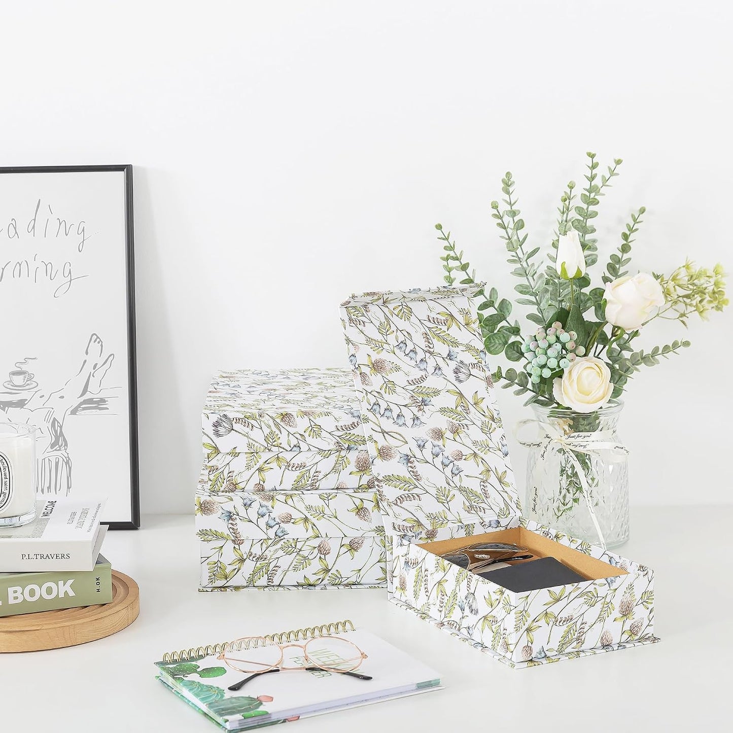 Floral Pattern Keepsake Boxes / Wild Garden / Set of 3