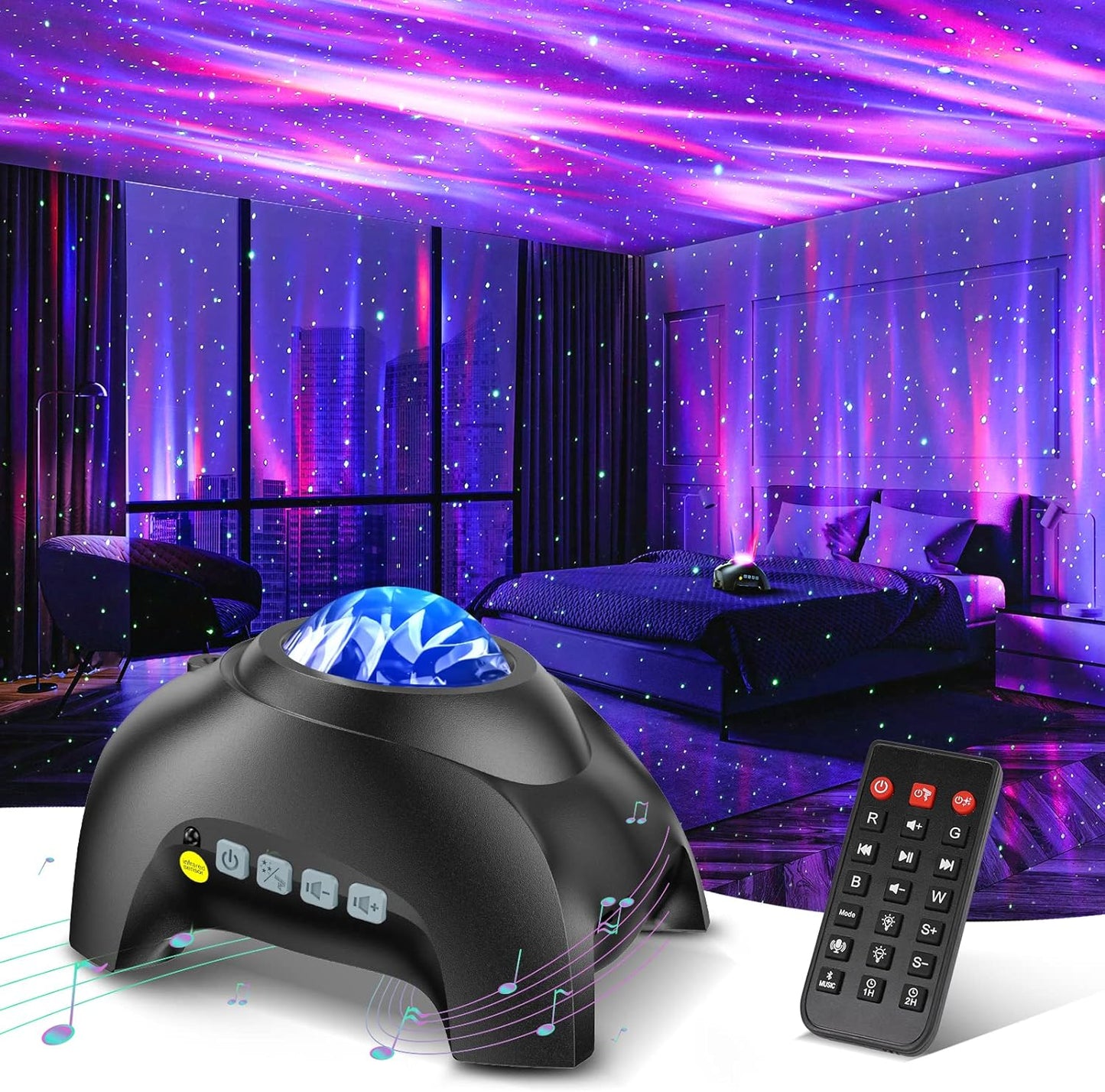 Northern Galaxy Light Aurora Projector with 33 Light Effects, Night Lights LED Star Projector for Bedroom Nebula Lamp