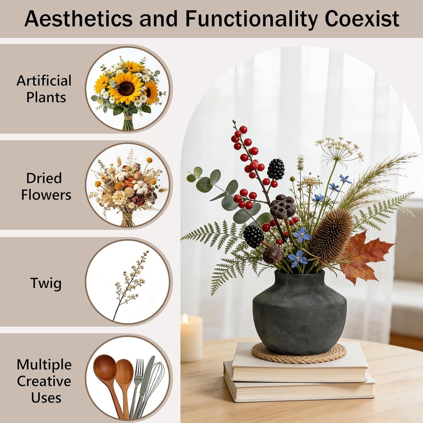 Ceramic Decorative Flower Vase / 5.5"h-black / 5.5 Inch