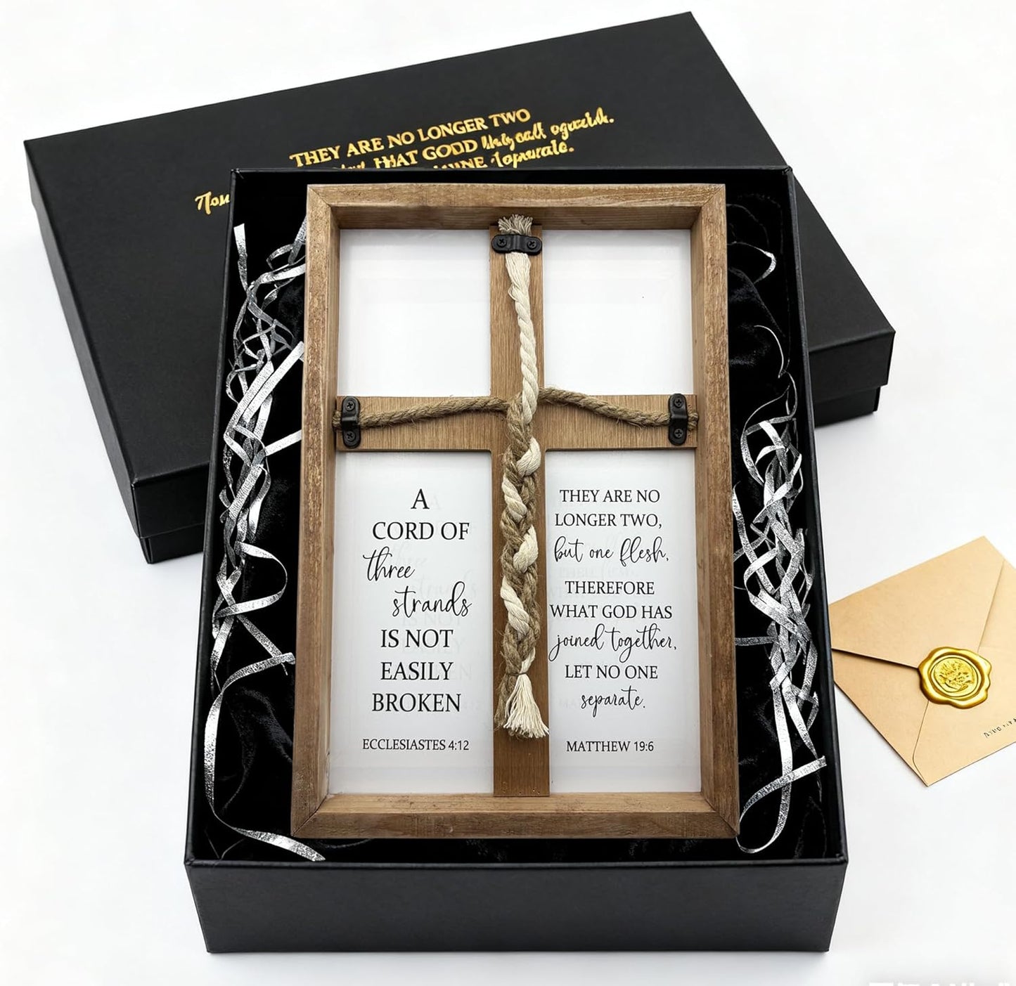A Cord of Three Strands Wedding Sign Tie God's Knot Three Strands Braid Wall Decor / Routine-brown
