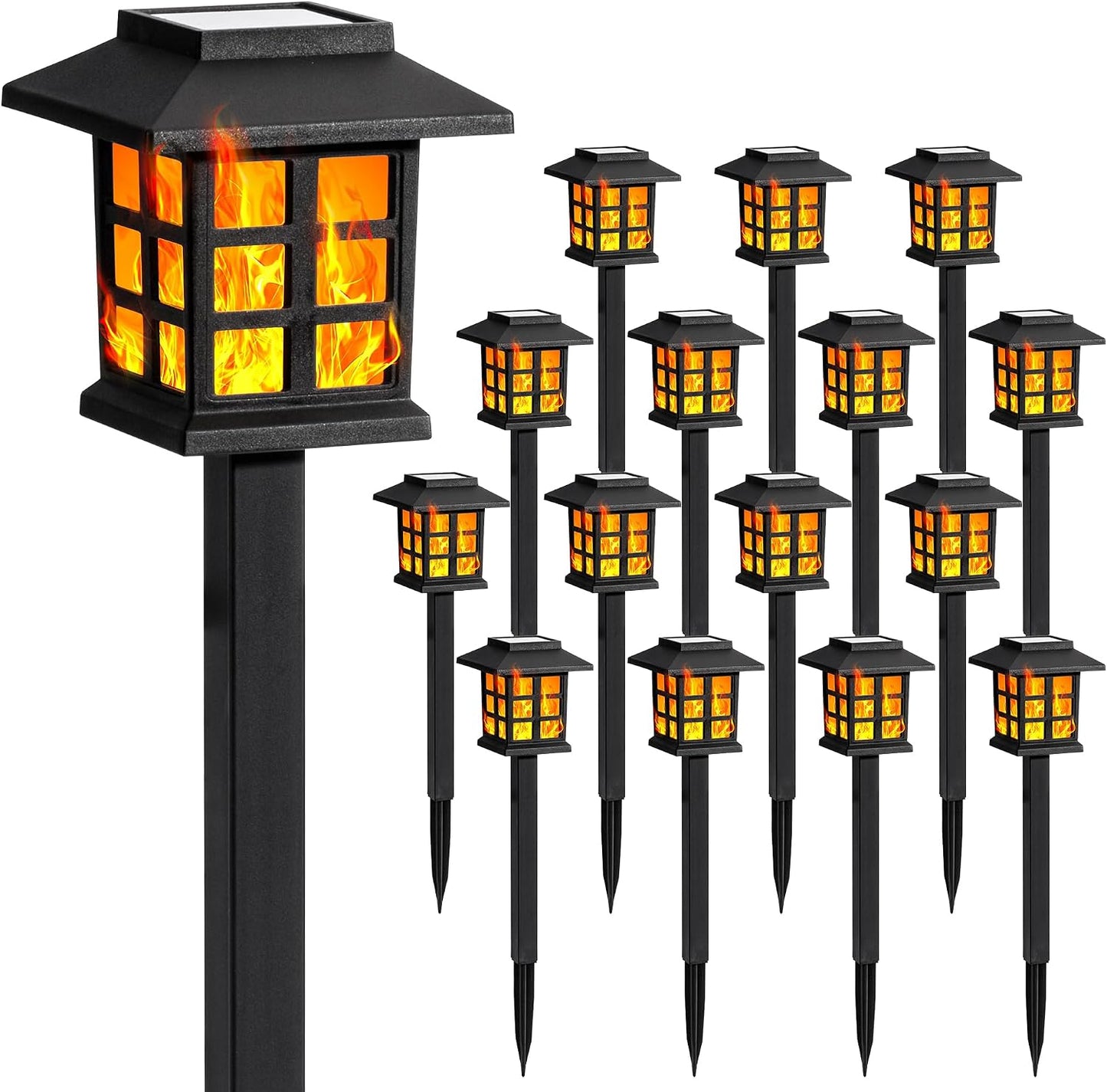 GIGALUMI Solar Lights Outdoor Waterproof 16 Pack, LED Garden Decor