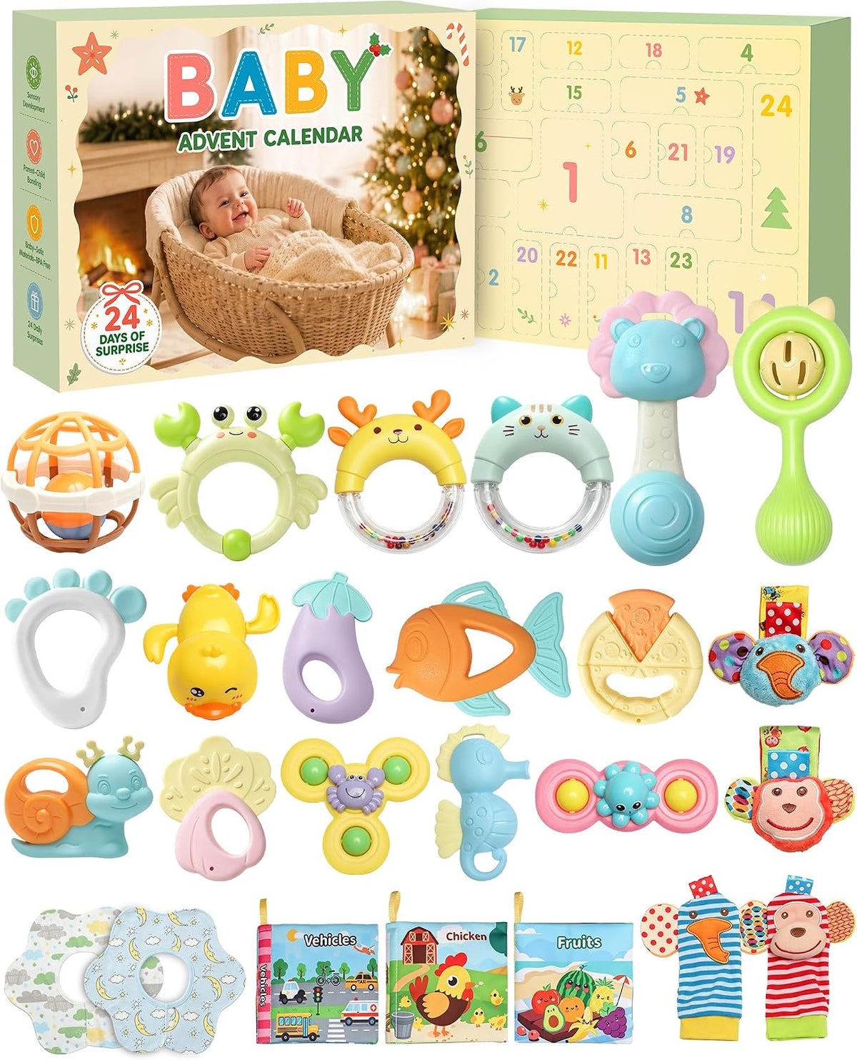 Baby Advent Calendar 2026, 24 Infant Sensory Toys Gift for Ages 3+ Months