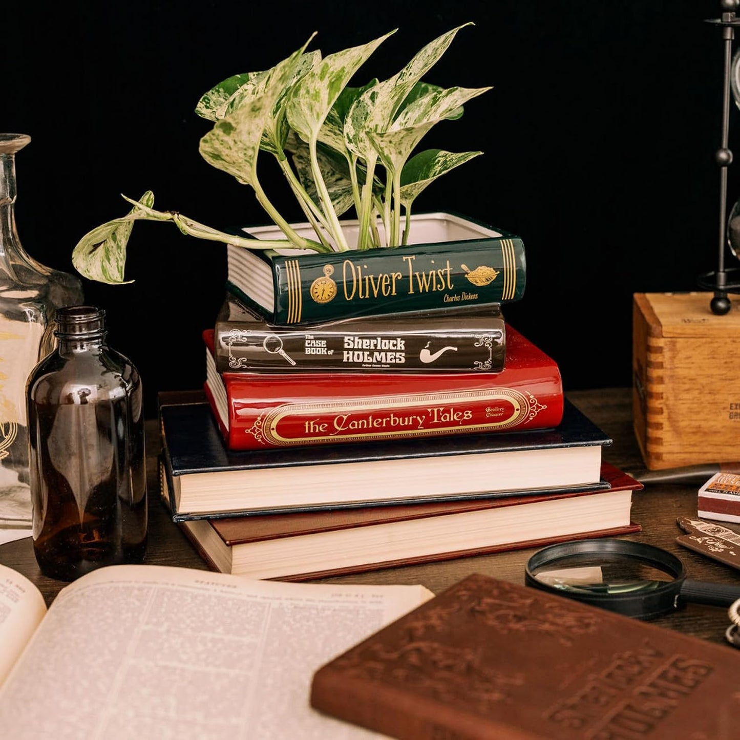 Ceramic Planter / Steel Mill & Co Original Small Book-Shaped Decorative Planter