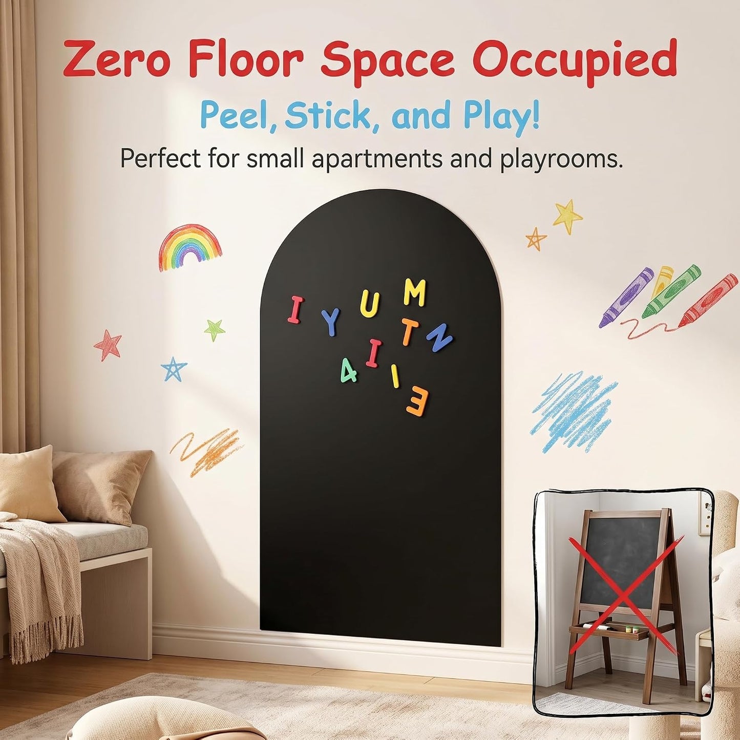 Magnetic Arch Wall Decal / Black / 40 x 18