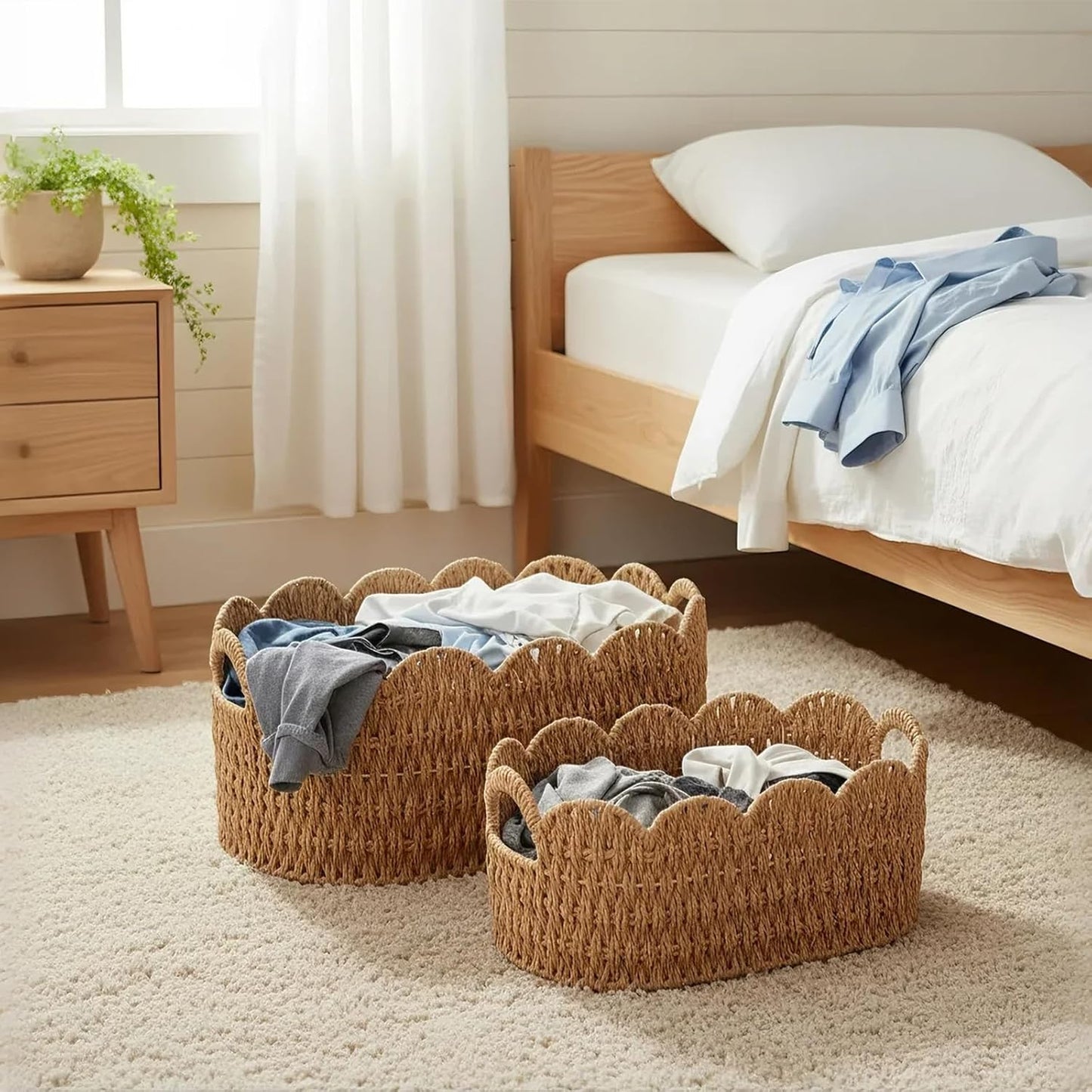 Woven Storage Baskets / Natural / Set of 2