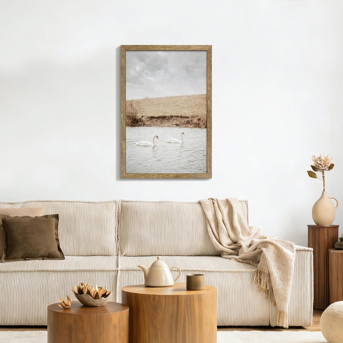24x36 Poster Frame Natural Woodgrain Brown, for Wall Mount, 1 Pack | with Plexiglass, Poster Frames 24 x 36 inches or