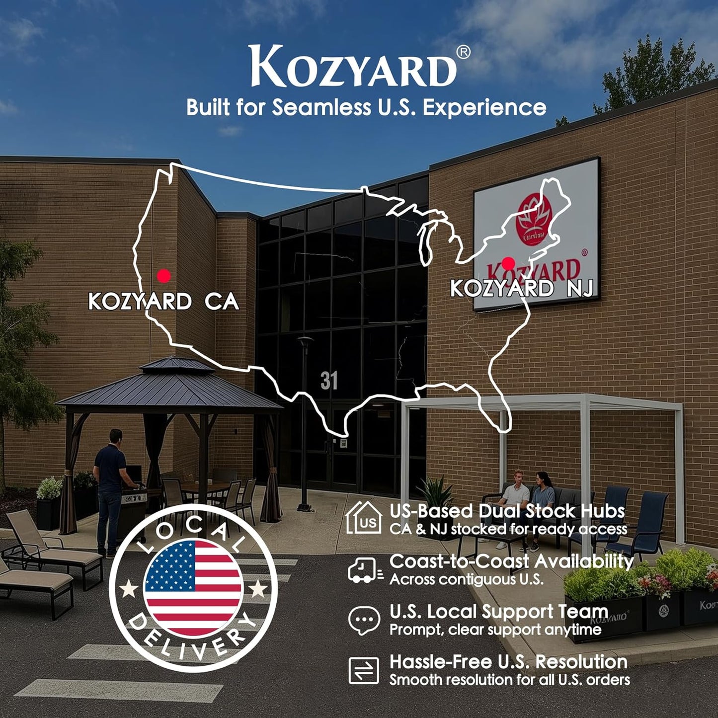 Kozyard Metal Privacy Screen 74" H x 47.2" W Decorative Outdoor Divider | with Stand Panels Freestanding Screen Set for