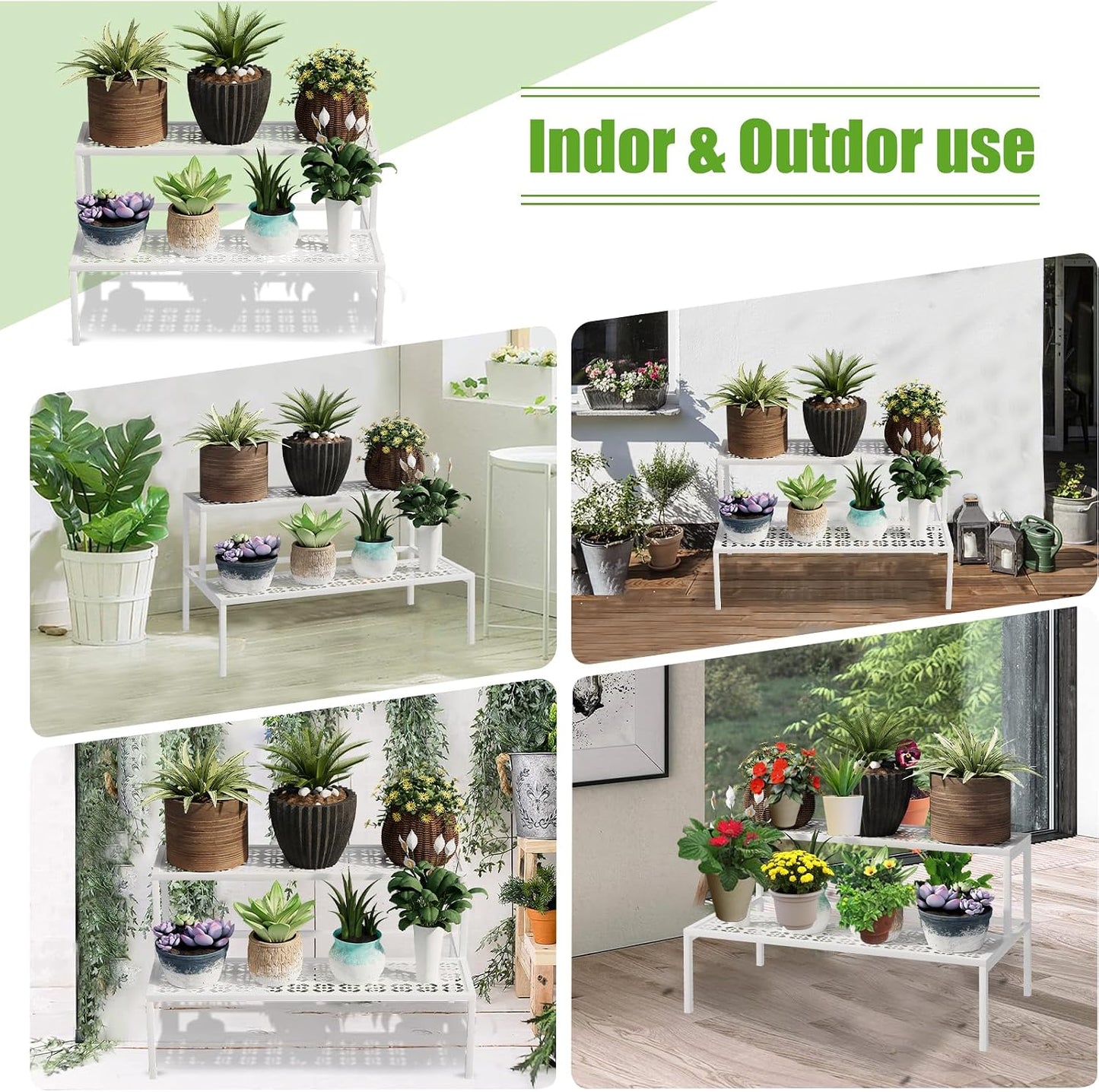 Garden 4 you 2-Tier Metal Plant Stand, Heavy Duty Flower Pot Display Rack | 2-tier design for multiple pots,Heavy-duty