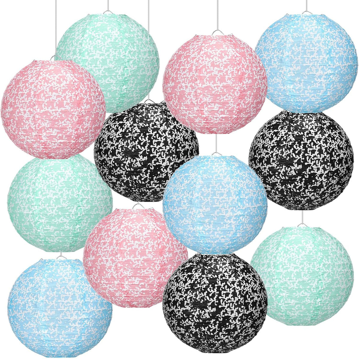 Baquler 12 Pcs Composition Notebook Hanging Lanterns Decorations, Pastel