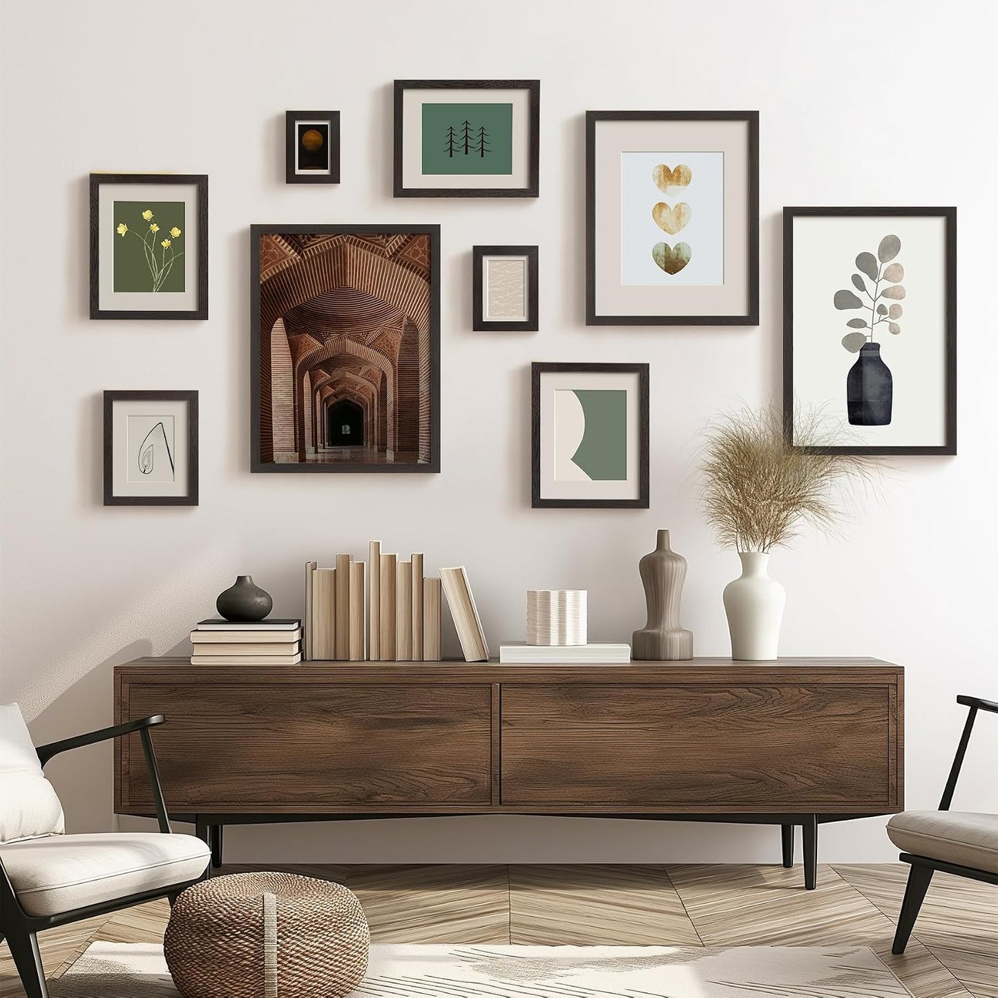 Momentworth 18x24 Frame Set of 3, Black Wood Grain 18x24 Poster Frame for Gallery Wall Mounting (3 Pack,Black)