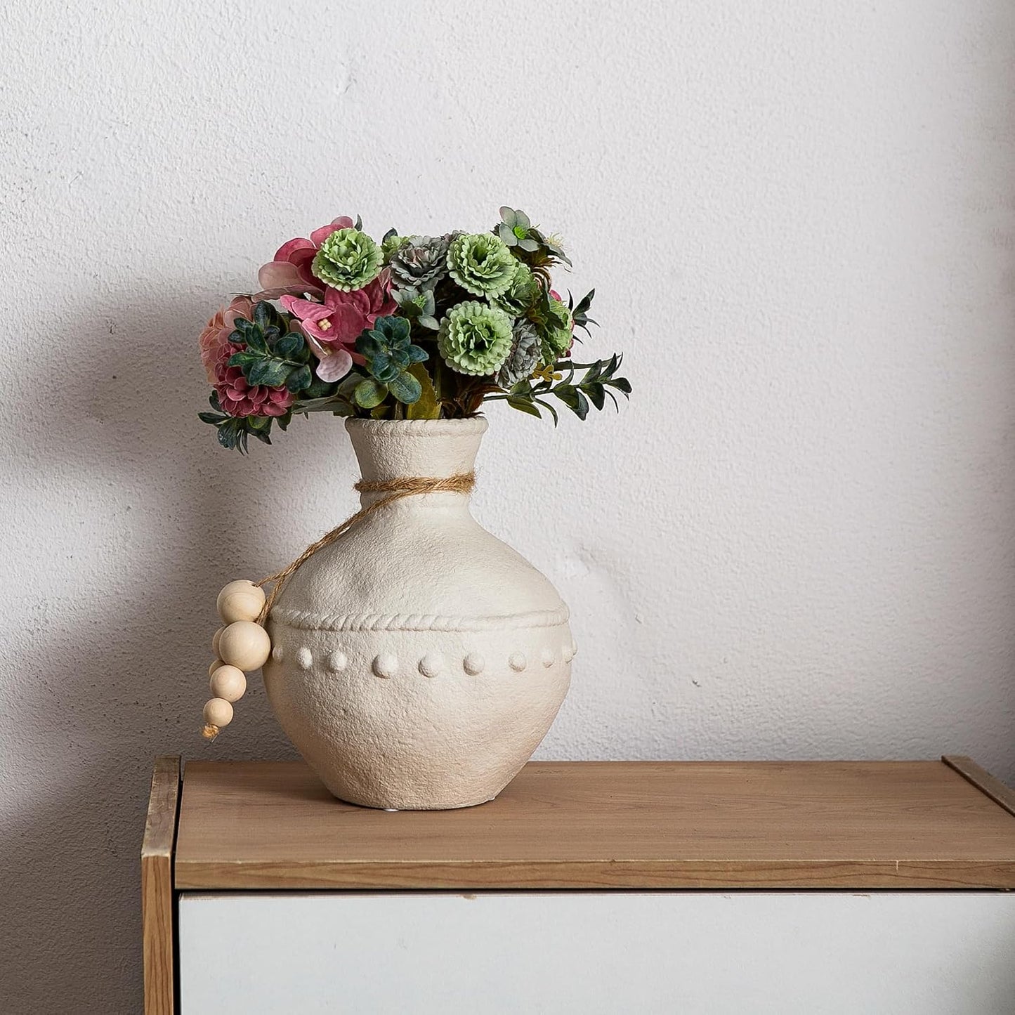 Rustic Ceramic Vase / White - Large