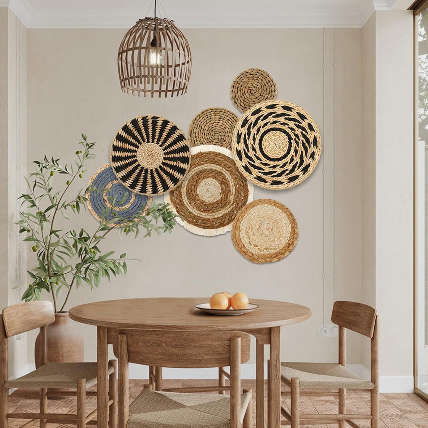Boho Wall Basket Decor Set / Style 1 / Set of 7