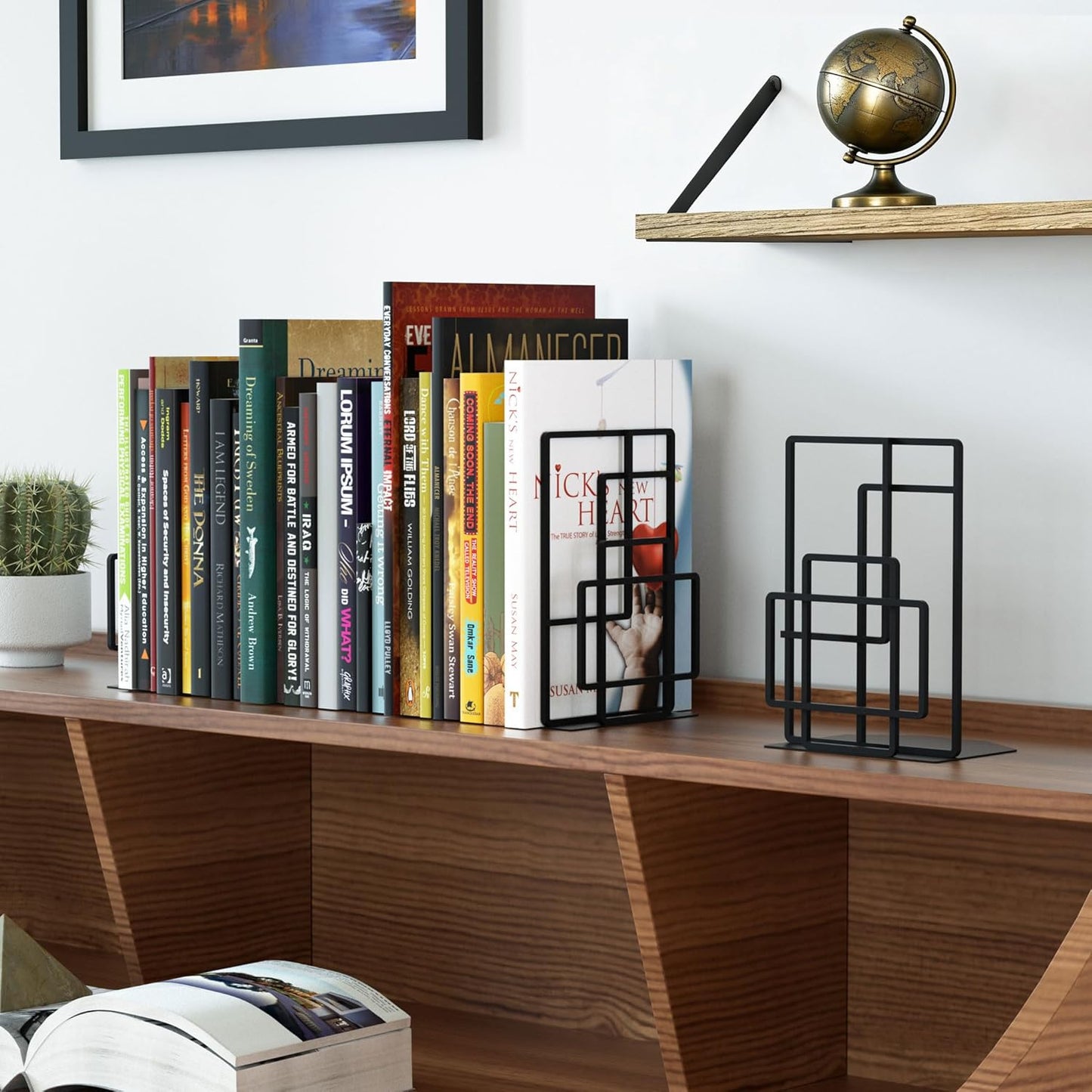 Decorative Bookends / Book Ends Heavy Duty / Black