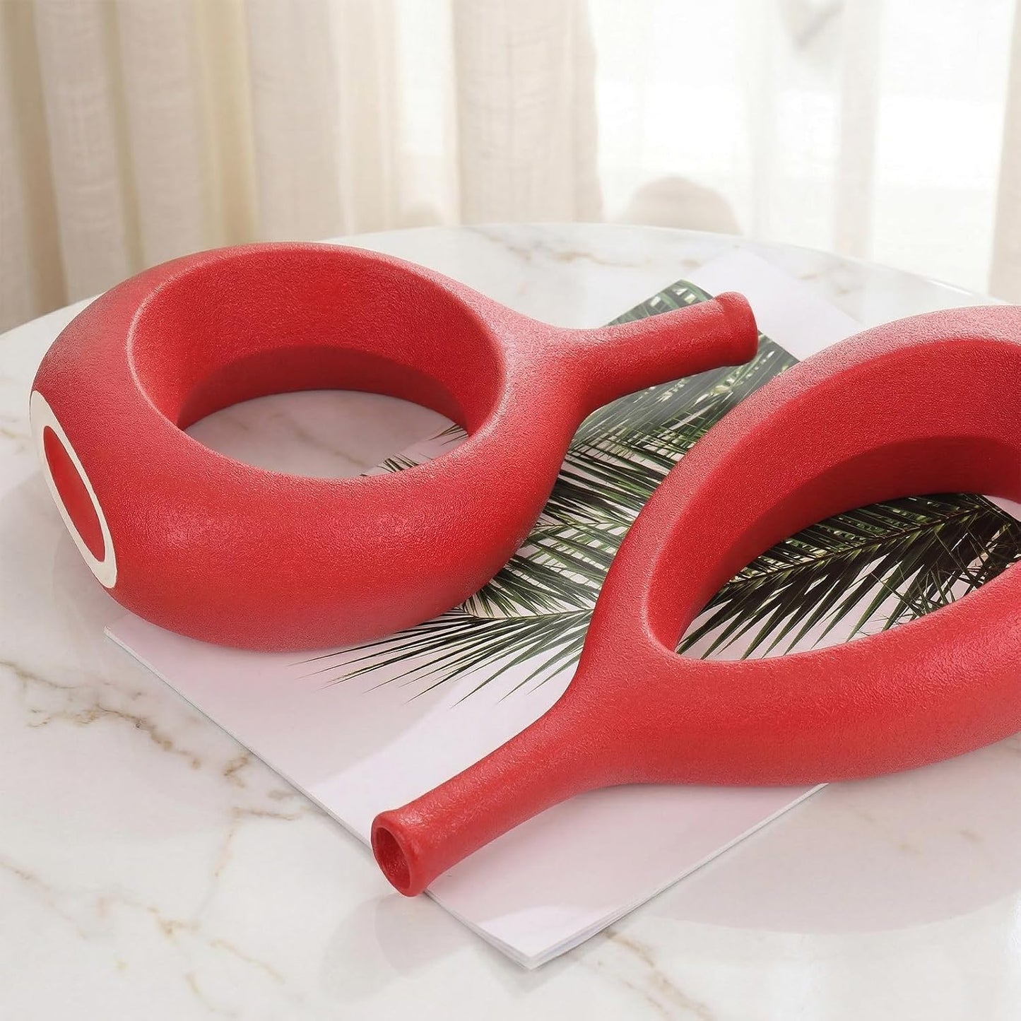 Boho Circle Vase / Red / Set of 2