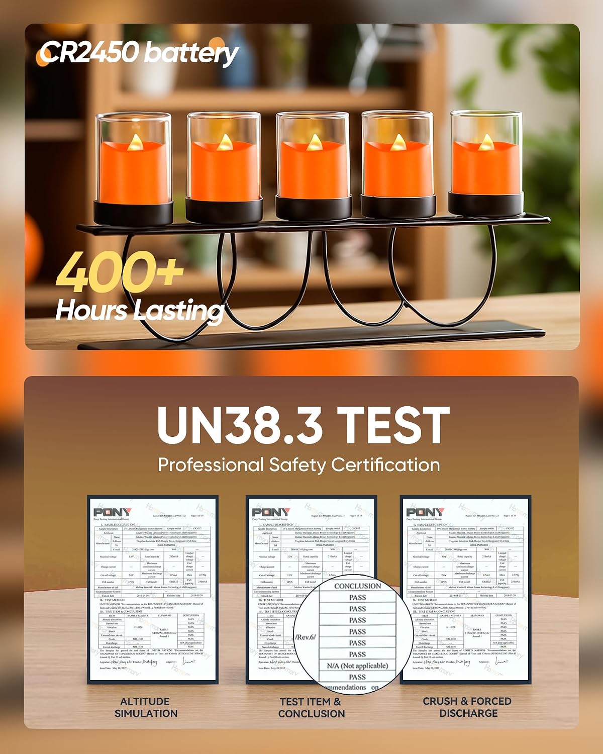 Homemory Orange Flameless LED Votive Tealight Candles & Timer Remote, 24Pack