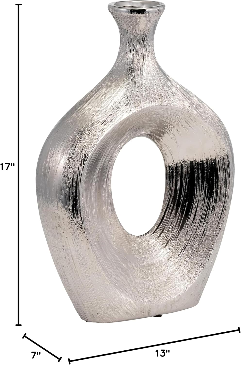 Modern Glam Decorative Vase for Flowers or Standalone / Metallic