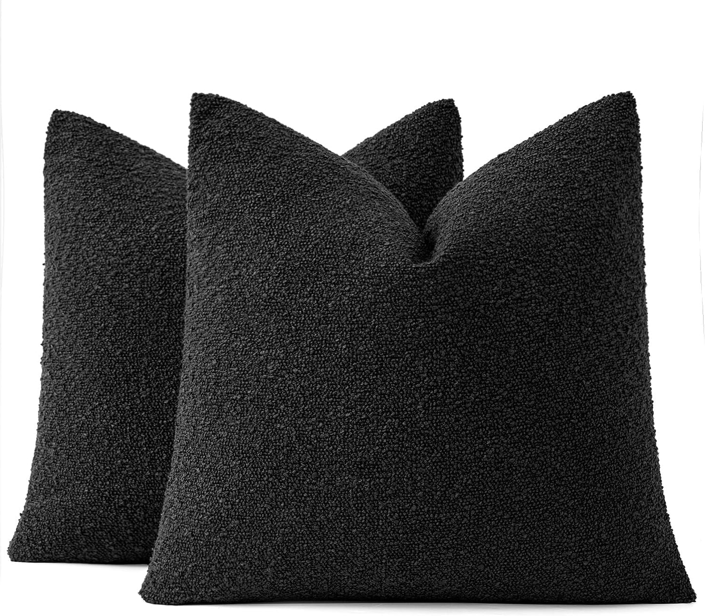 Decorative Pillow Covers / 18 x 18 / Black / Set of 2