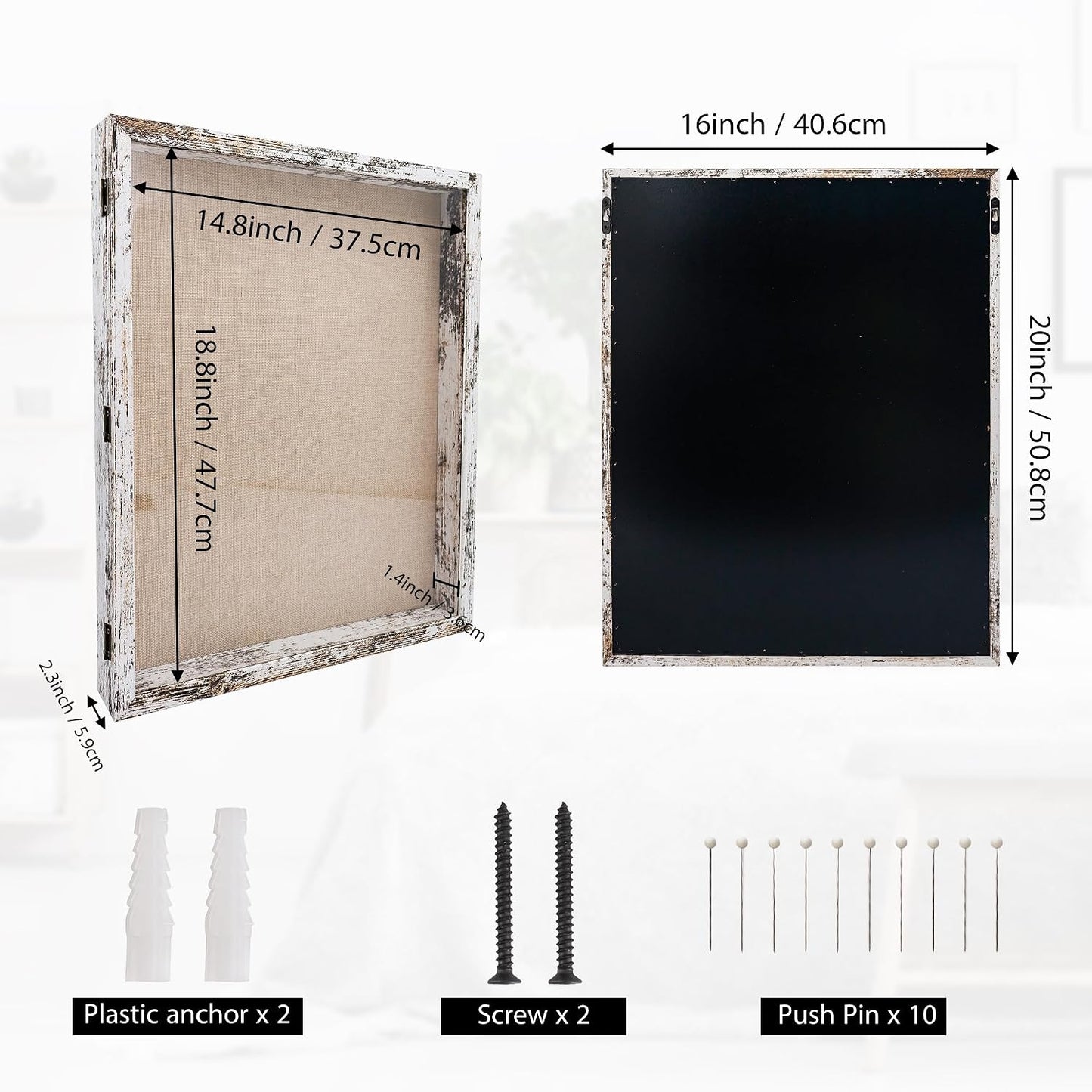 16x20 Wedding Bouquet Shadow Box Display Case,White | Large Shadow Box Display Case with Glass Window,Metal Lock