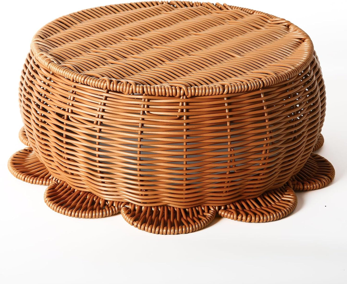Scalloped basket / Round Wicker Basket / A
