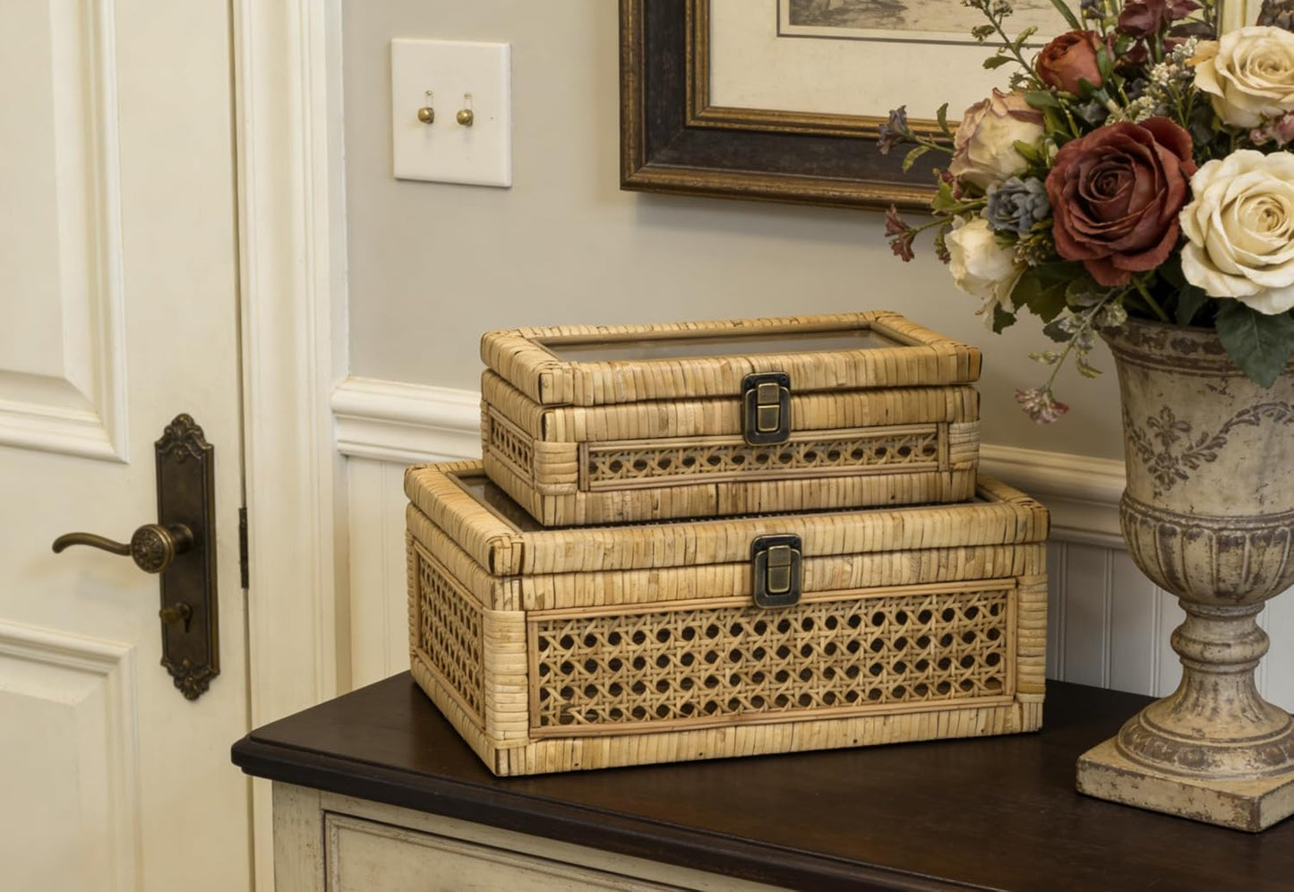 Wicker for Decor / 12.2"L x 7"W x 5.1"H / Set of 2