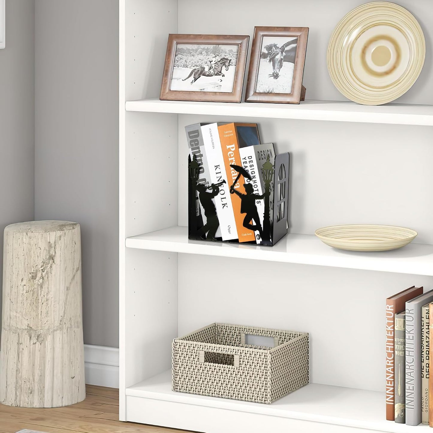 Hidden Metal Bookends Hold Books / Colorful_black