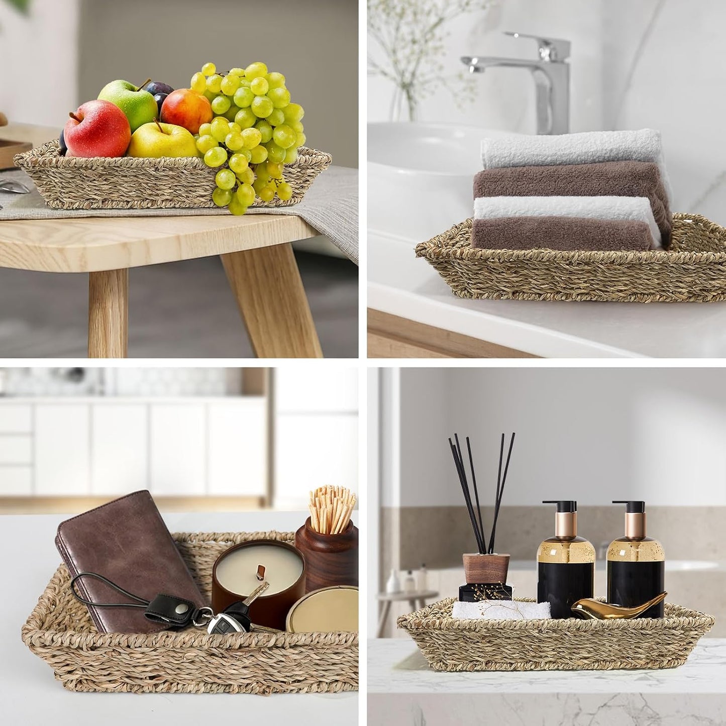 Basket / Cotton Woven Coasters for Drinks / Brown / Set of 12