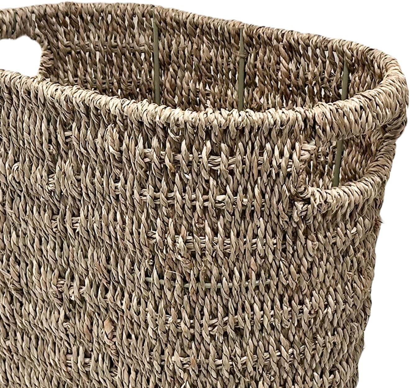 Bathroom Wicker Trash Can Wicker Waste Basket / Seagrass