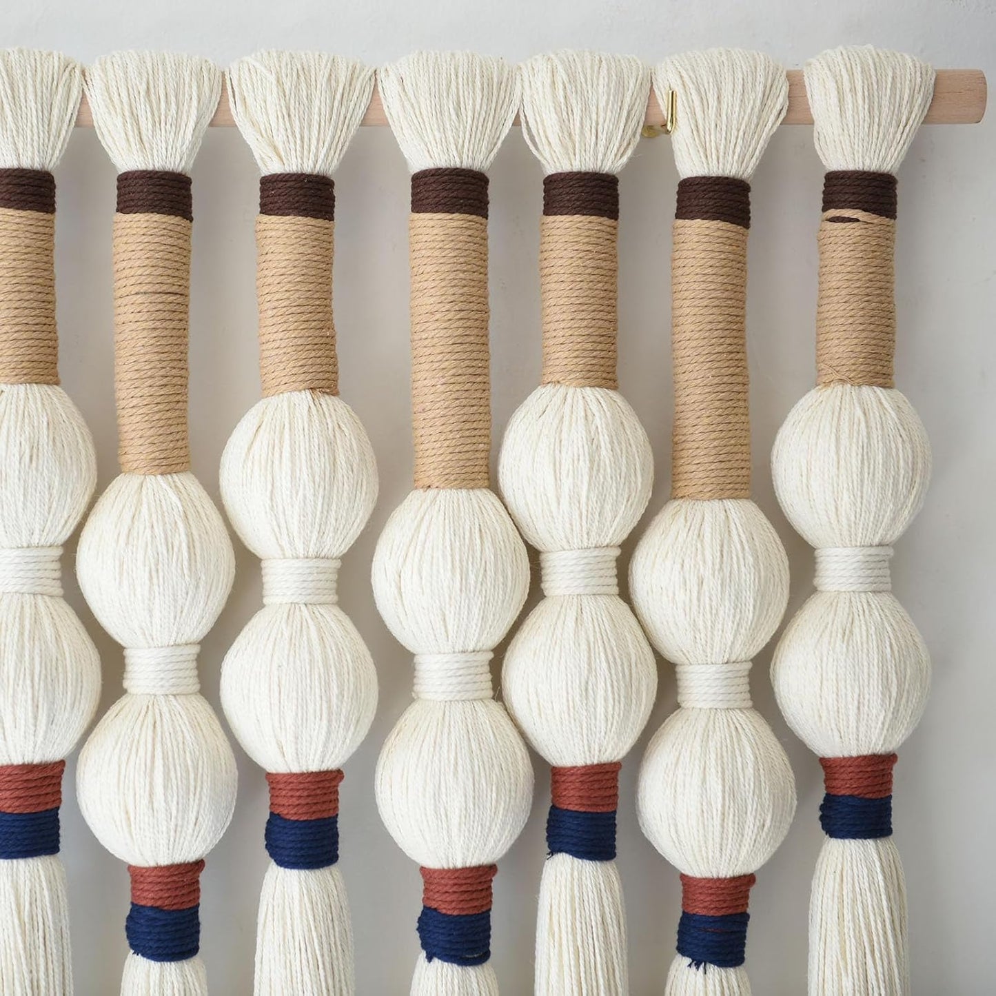 Macrame Wall Hanging Boho Wall Art Handmade Spherical Knot 27" W x 33" L / Ivory4