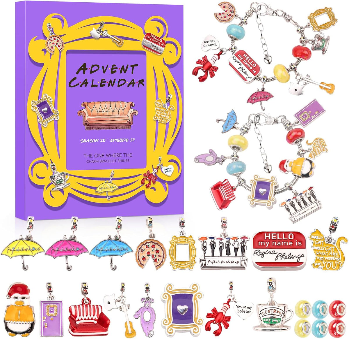 Advent Calendar 2026, 24 Days Christmas Charm Bracelet Making Kit for Women
