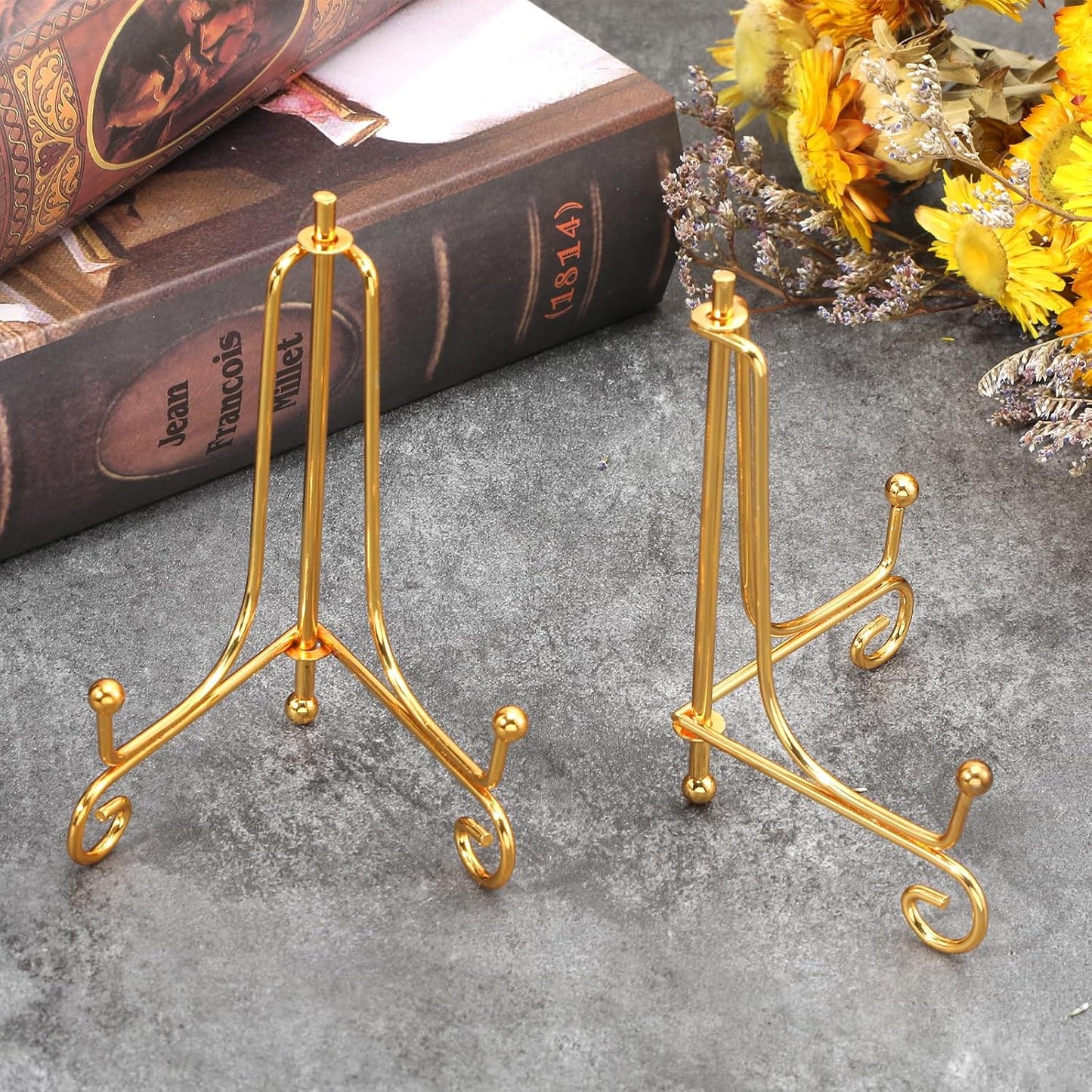 Decorative Plate Holders for Displaying / Gold / 4 Inch / Set of 15