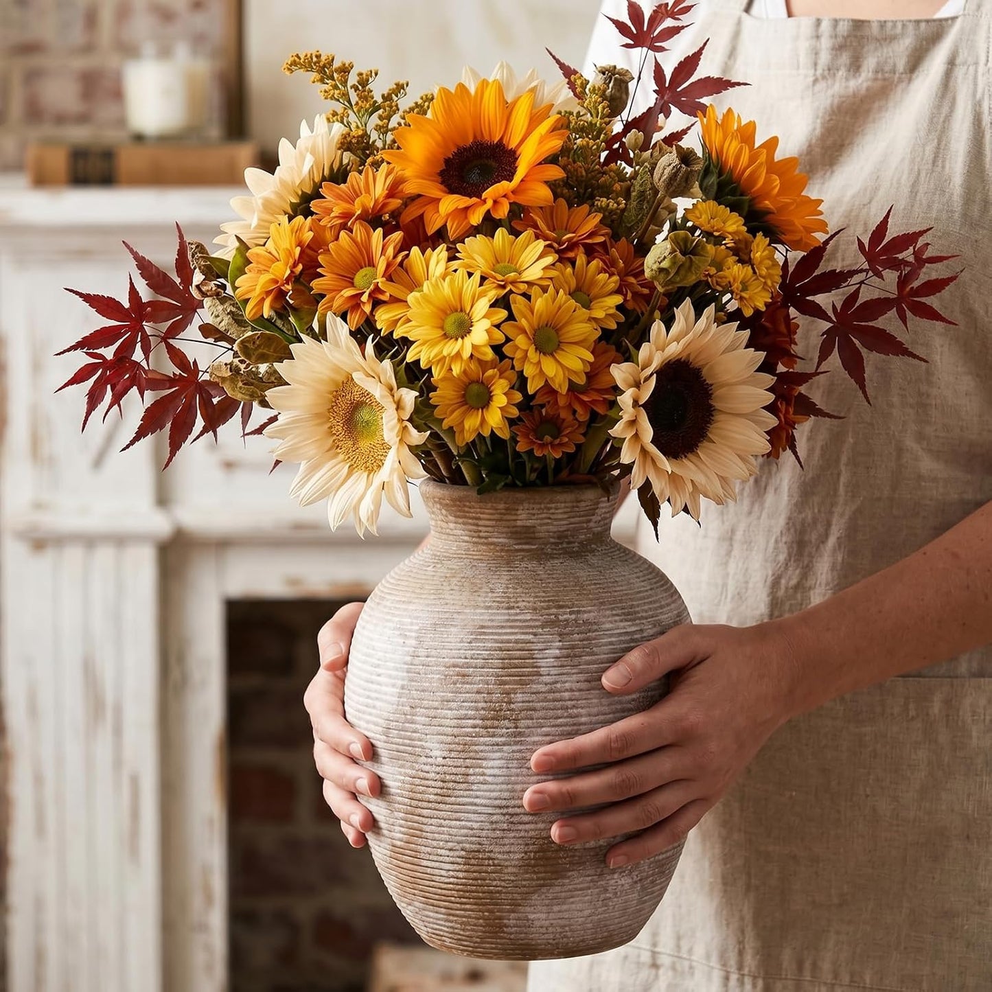 Ceramic Flower Vase / 1-terracotta/8 / 7.9 Inch