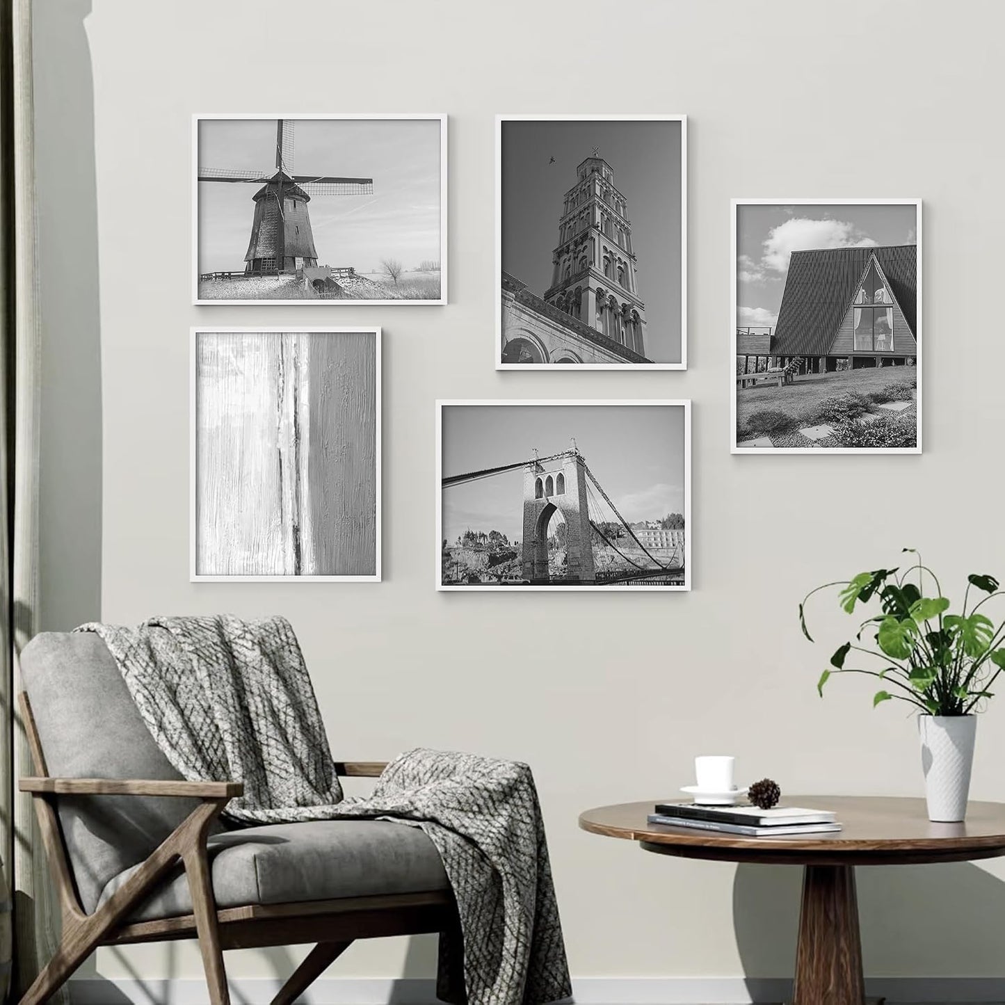 18x24 Frame 5 Pack, White Poster Frames 18 x 24 for Horizontal or Vertical Wall Mounting