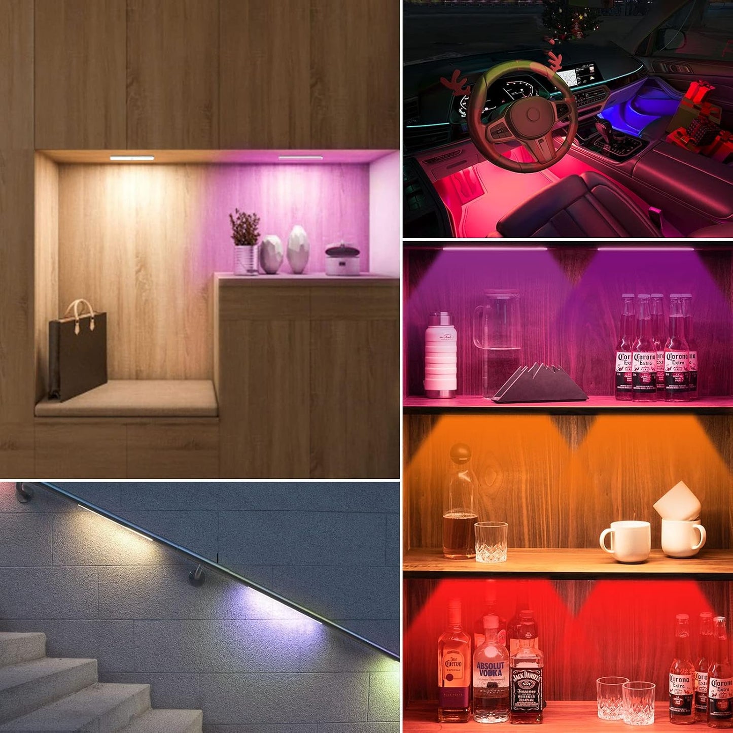 Under Cabinet Lights, Rechargeable Motion Sensor Light, 6 Pcs | 15 Colors, 58-LED Wireless Cabinet Lighting, Dimmable