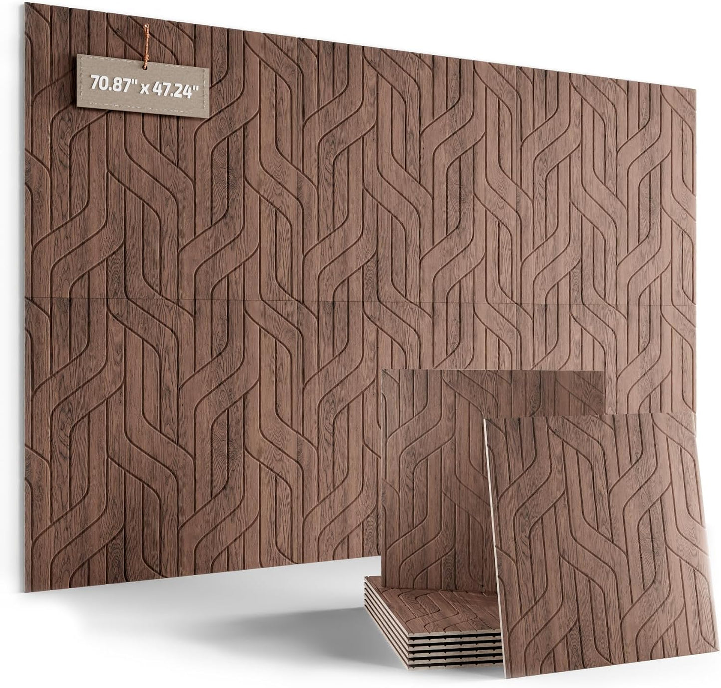 Fluxynara 6-Pack Large Felt Bulletin Board, Walnut Artistic