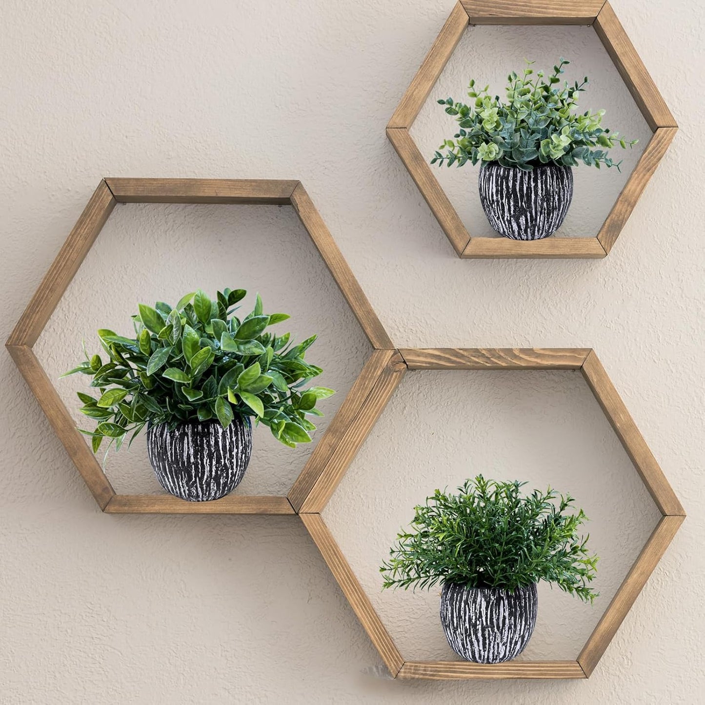 Artificial Potted Plants Faux Eucalyptus Rosemary Boxwood Greenery in & White / Black / Set of 3