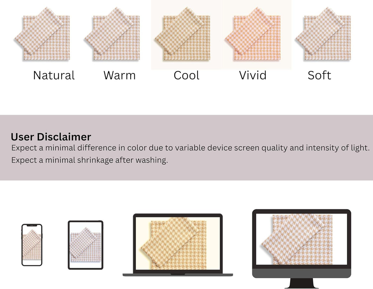 FINGERCRAFT Cloth Napkins Set of 12, 100% Cotton, 20x20 Inch, Dusty Pink | Mitered corner, washable, soft, absorbent