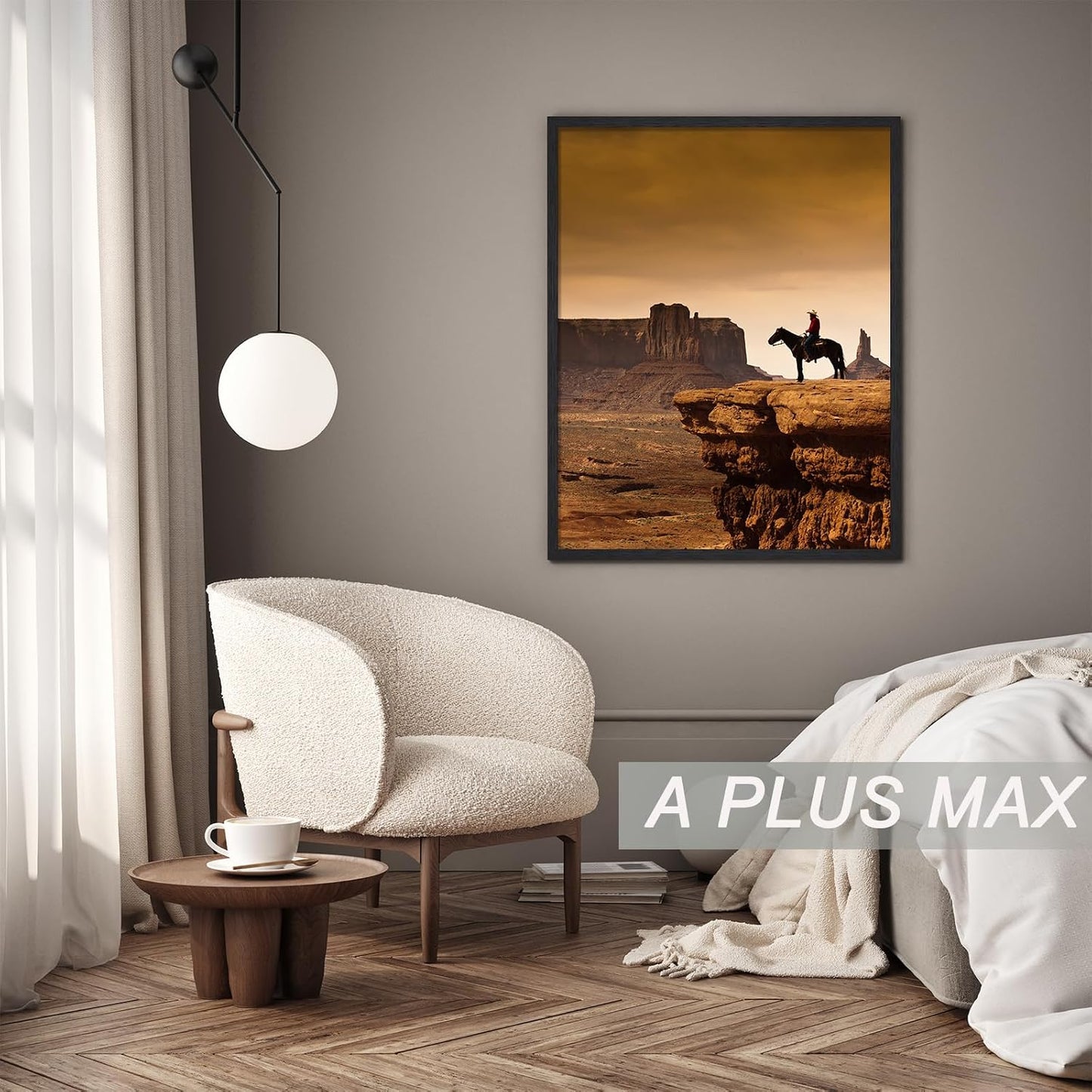 A PLUS MAX 24x32 Picture Frame Set of 2 Black Light Weight Wall Mount | 24 x 32 Inch Black Wood-grain Engineered Wood