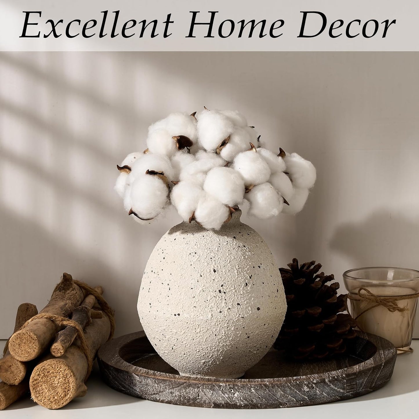Ceramic Flower Vase / Cream-white- 6.22 / 6.22 Inch